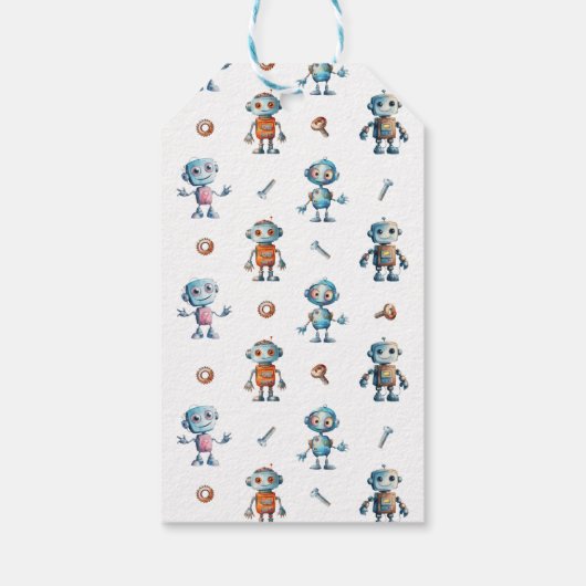 Robot Kids Verjaardag Dank u Cadeaulabel (Achterkant)