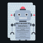 Robot Kids Verjaardag Uitnodiging<br><div class="desc">Vier de speciale dag van uw kind Robot Kids Verjaardag ontwerp. Dit ontwerp is voorzien van een schattige robot. U kunt dit verder aanpassen door op de knop "PERSONALISEREN" te klikken. Overeenkomende items in onze winkel voor een compleet feestthema. Voor verdere vragen kunt u contact met ons opnemen via ThePaperieGarden@gmail.com...</div>