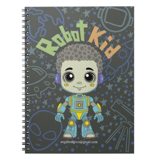 Robot kind spiraal Notitieboek (Voorkant)