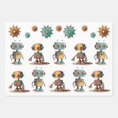 Robot Kinderen Cadeaupapier Retro Speelgoed Patroo (Voorkant 3)