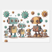 Robot Kinderen Cadeaupapier Retro Speelgoed Patroo (Voorkant 2)