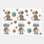 Robot Kinderen Cadeaupapier Retro Speelgoed Patroo (Voorkant)