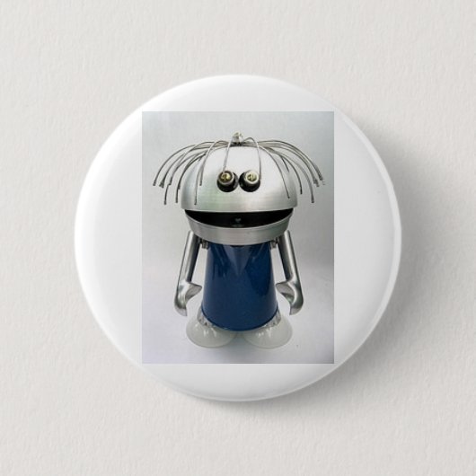 Robot-knop Key Chaiin Ronde Button 5,7 Cm (Voorkant)