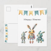 Robot konijnen Pasen Briefkaart (Voorkant / Achterkant)