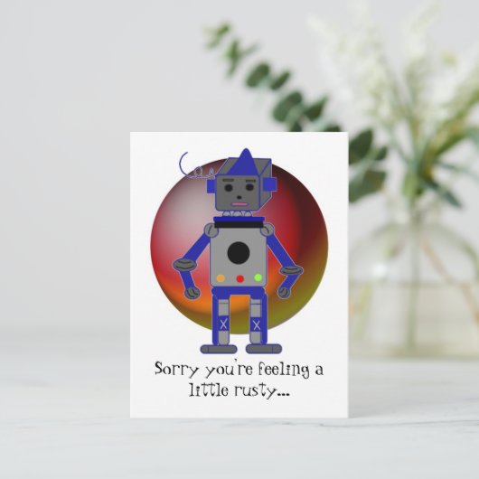 Robot krijgt het goed briefkaart (Staand voorkant)