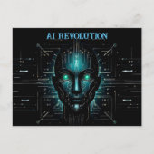Robot kunstmatige intelligentie fantasie kunst wet briefkaart (Voorkant)