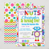 Robot Laten we gaan gek verjaardagsfeestje Kaart (Voorkant / Achterkant)