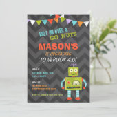 Robot Let's Go Nuts Verjaardagsfeestje Uitnodiging (Staand voorkant)