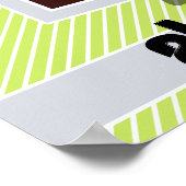 Robot; lichte groene en witte strepen poster (Hoek)