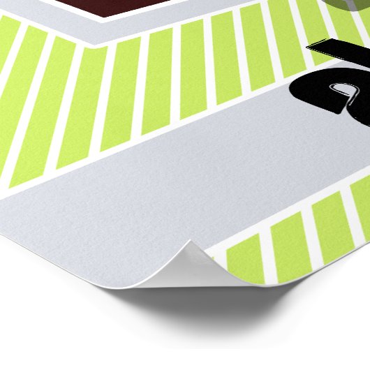 Robot; lichte groene en witte strepen poster (Hoek)