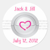 Robot Liefde Monogram Sticker (Voorkant)