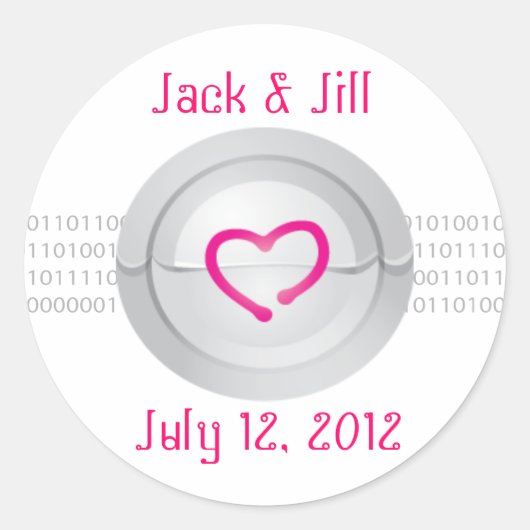 Robot Liefde Monogram Sticker (Voorkant)