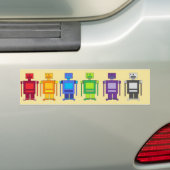 Robot Lineup Bumpersticker (Op auto)