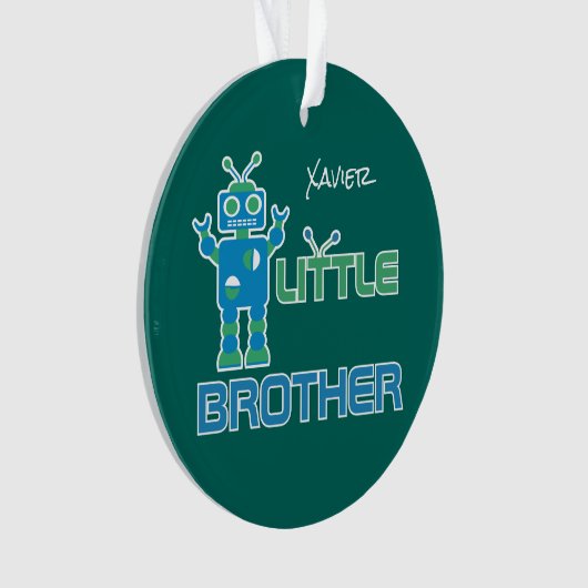 Robot Little Brother Personalized Kinder Sibling Ornament (voorkant)