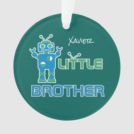 Robot Little Brother Personalized Kinder Sibling Ornament (voorkant)