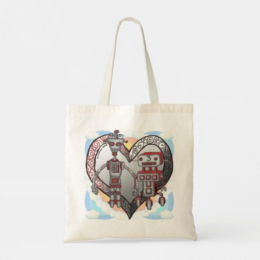 Robot Love Canvas tas (Achterkant)
