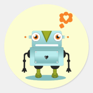 Robot Love Ronde Sticker