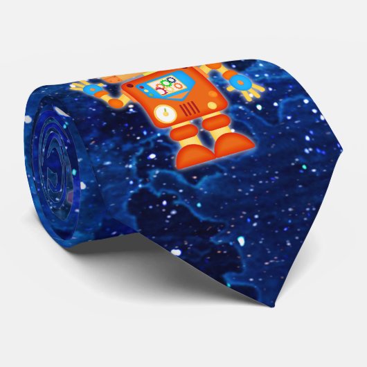 Robot Lover Buiten ruimtetools Star Sky Stropdas (Opgerold)
