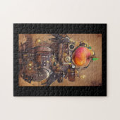 Robot mango hoofdsteampunk digitale kunst legpuzzel (Horizontaal)