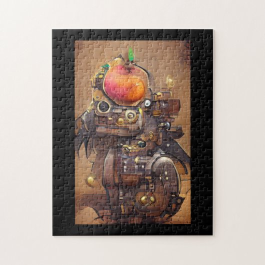 Robot mango hoofdsteampunk digitale kunst legpuzzel (Verticaal)