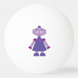 Robot meisje cartoon pingpongbal