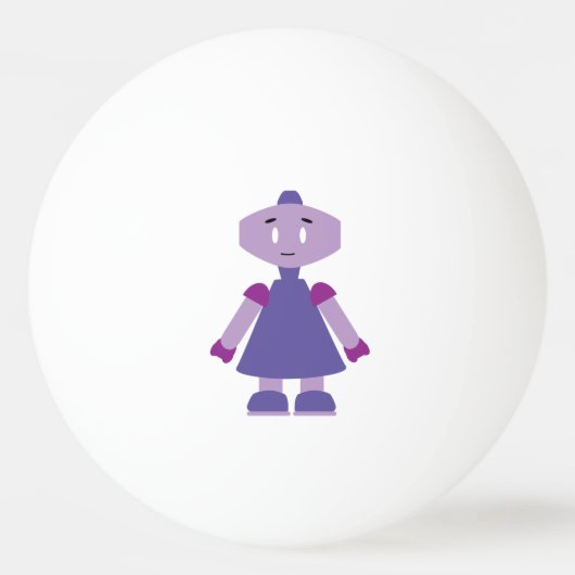 Robot meisje cartoon pingpongbal (Achterkant)
