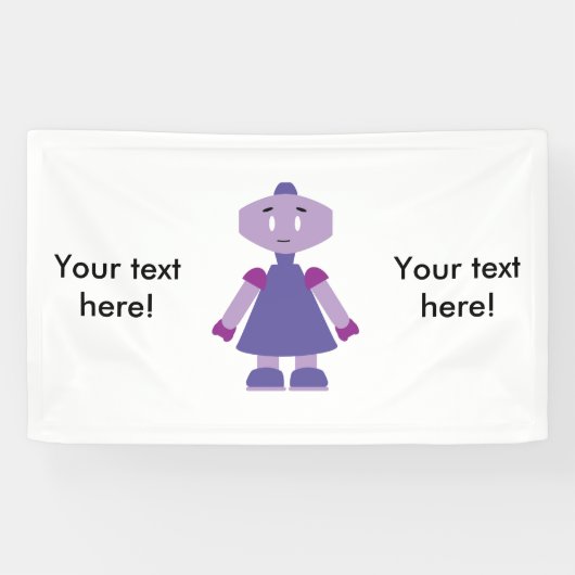 Robot meisje cartoon spandoek (Horizontaal)