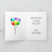 Robot met ballonnen Birthday Kaart (Binnen)