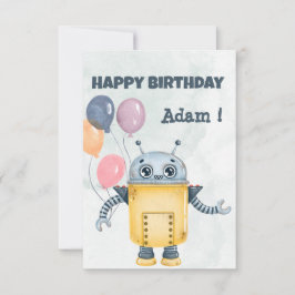 Robot met ballonnen Happy Birthday Wenskaart Kaart