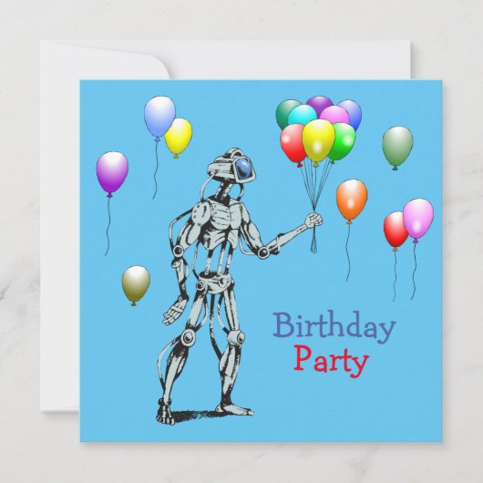 Robot met ballonvaarzen kaart (Voorkant)