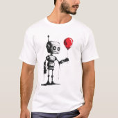 Robot met een ballon - Minimalistische kunst T-shirt (Voorkant)