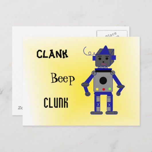 Robot met Funny Sayings Briefkaart (Voorkant / Achterkant)