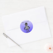 Robot met Gezegde Ronde Sticker (Envelop)