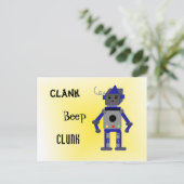 Robot met grappige uitspraken briefkaart (Staand voorkant)