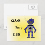 Robot met grappige uitspraken briefkaart (Voorkant / Achterkant)