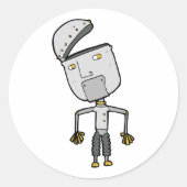 Robot met open hoofd Stickers (Voorkant)