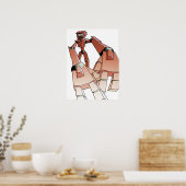 Robot met overvolle handen poster (Keuken)