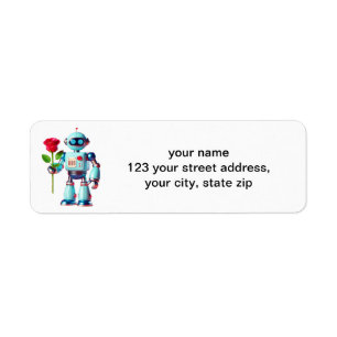 Robot met Roos Etiket