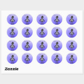 Robot met spreuk ronde sticker (Vel)