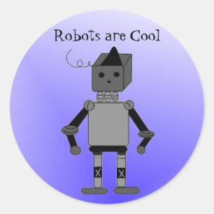 Robot met spreuk ronde sticker
