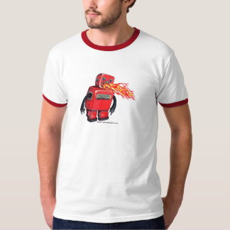 Robot met vuursteentje t-shirt