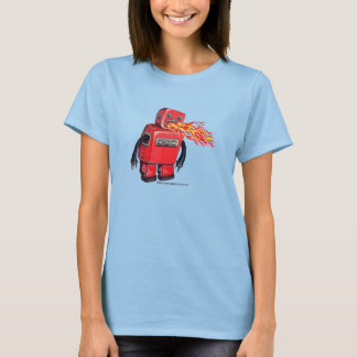 Robot met vuursteentje t-shirt