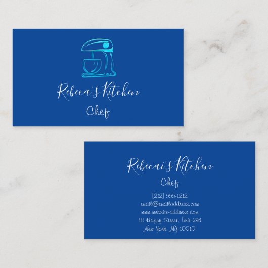 Robot Mixer Chef Sweets Bakery Navy Visitekaartje (Voorkant / Achterkant)