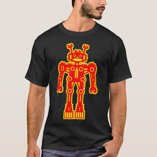 Robot Mk I - (Rood en Geel) T-shirt (Voorkant)