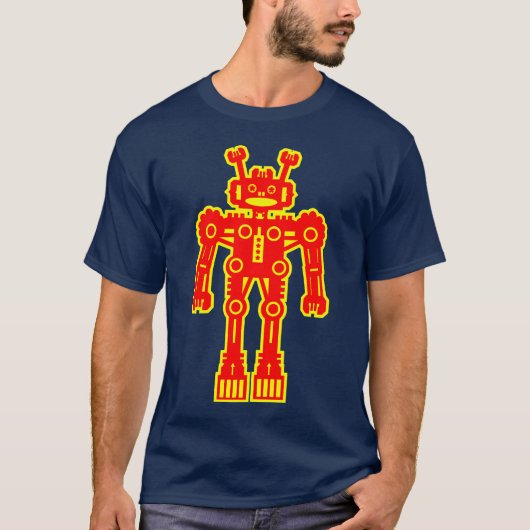 Robot Mk I - (rood en geel) T-shirt (Voorkant)