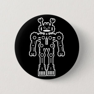 Robot Mk I (witte omtrek) Ronde Button 5,7 Cm