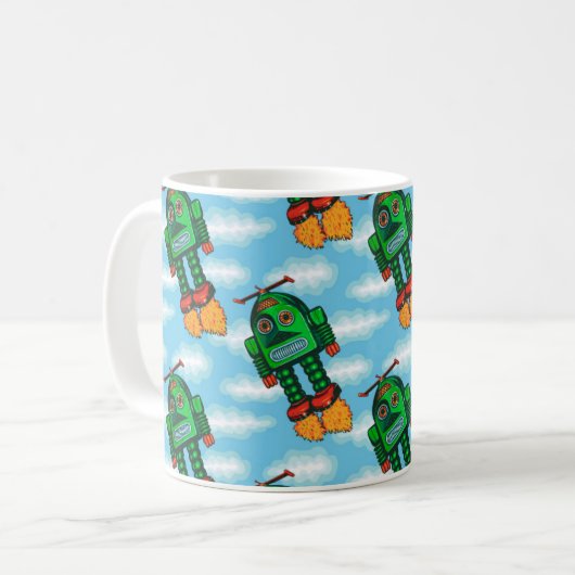 Robot-Mok "Fired Up" Koffiemok (Voorkant links)