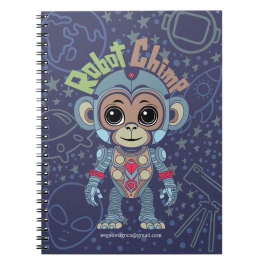 Robot Monkey Spiral Notitieboek (Voorkant)