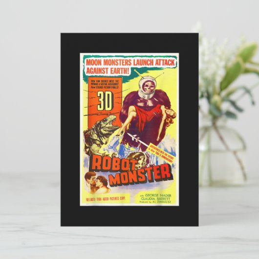 Robot Monster Halloween Horror Sci Fi Ape Buiten S Kaart (Staand voorkant)