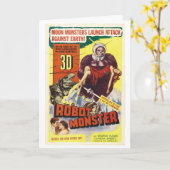 Robot Monster -  Sci-Fi Horror Movie Poster Kaart (Gele Bloem)